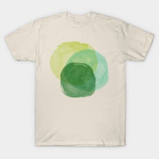 Abstract Watercolor Circles in Green T-Shirt